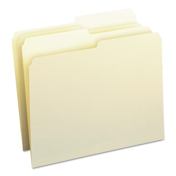Smead Interior File Folders with Assorted 1/2-Cut Tab Positions - Letter, Manila (100/Box)
