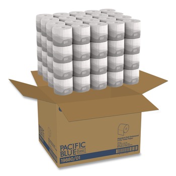Georgia Pacific Professional 2-Ply Septic Safe Pacific Blue Basic Bathroom Tissue - White (550 Sheets/Roll, 80 Rolls/Carton)