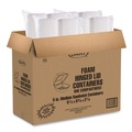Food Trays, Containers, and Lids | Dart 50HT1 5.38 in. x 5.5 in. x 2.88 in. Foam Hinged Lid Containers - White (500/Carton) image number 3