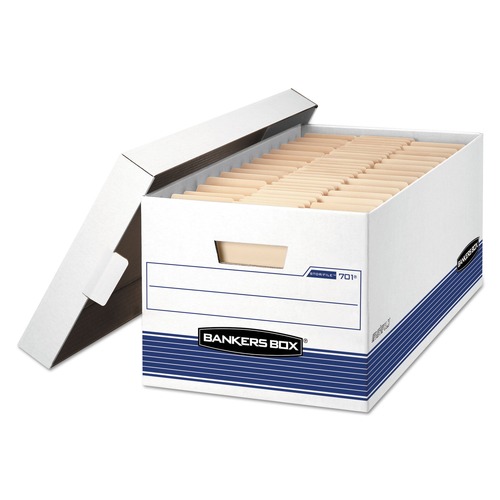  | Bankers Box 0070110 STOR/FILE Medium Duty 12 in. x 25.38 in. s 10.25 in. Storage Boxes - White (20/Carton) image number 0