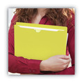 File Folders | Smead 75571 Straight Tab Letter Size Colored File Jackets with Reinforced Double-Ply Tab - Yellow (50/Box) image number 4