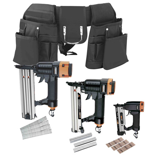 Nail Gun Compressor Combo Kits | Freeman P7TRKT 3-Piece Professional Trim Kit with Tool Belt image number 0
