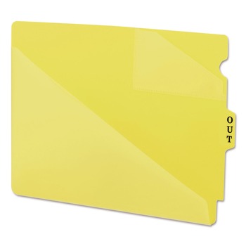 Smead 8.5 x 11 Two-Pocket Style End Tab Poly Out Guides - Yellow (50/Box)