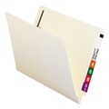 File Folders | Smead 34100 0.75 in. Expansion 1 Fastener Letter Size Interior Front-Cover Pocket Heavyweight End Tab Fastener Folders - Manila (50/Box) image number 1