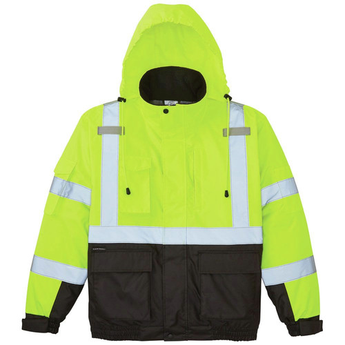 Jackets | Klein Tools 60380 Reflective Winter Bomber Jacket - X-Large, High-Visibility Yellow/Black image number 0