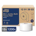 Toilet Paper | Tork 12013903 3.48 in. x 1200 ft. Septic Safe 1-Ply Advanced Bath Tissue - Jumbo, White (12/Carton) image number 1