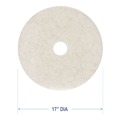 Dusters | Boardwalk BWK4017NAT 17 in. Diameter Natural Burnishing Floor Pads - White (5/Carton) image number 5