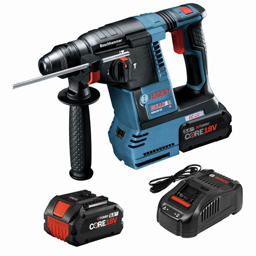 Rotary Hammers | Bosch GBH18V-26K24A 18V Brushless Lithium-Ion SDS-Plus 1 in. Cordless Bulldog Rotary Hammer Kit (8 Ah) image number 0