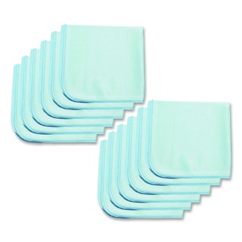 Rubbermaid Commercial Executive Series Hygen 16 in. x 16 in. Microfiber Glass Cleaning Cloths - Blue (12/Carton)