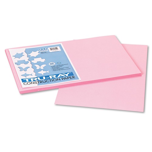 Bulk Savings Pricing 2 | Pacon P103044 Tru-Ray 12 x 18 76 lb. Text Weight Construction Paper - Pink (50/Pack) image number 0