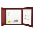  | MasterVision CAB01010130 48 in. x 48 in. Conference Cabinet Porcelain Magnetic Dry Erase Board - White Surface, Cherry Wood Frame image number 2