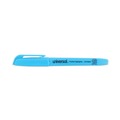  | Universal UNV08854 Chisel Tip Fluorescent Blue Ink Blue Barrel Pocket Highlighters (1 Dozen) image number 1