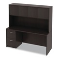  | Alera ALEVA286615ES 64.75 in. x 15 in. x 35.38 in. Valencia Series 4-Compartment Hutch with Doors - Espresso image number 6