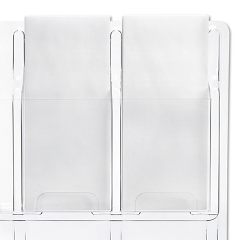 Safco 5601CL Reveal Clear Literature Displays, 24 Compartments, 30w X 2d X 41h, Clear