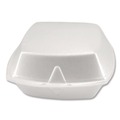 Food Service | Plastifar 12175 6 in. x 6 in. x 3 in. Foam Hinged Lid Containers - White (500/Carton) image number 2