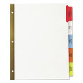 Office Jansan | Avery 11121 Big Tab 11 in. x 8.5 in. 5-Tab Double-Sided Gold Edge Reinforcing Insertable Dividers - Assorted Tabs/White (1-Set) image number 1