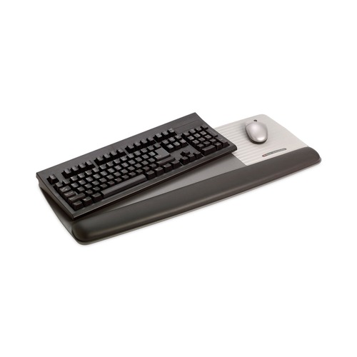 Mouse Pads & Wrist Support | 3M WR422LE 25.5 in. x 10.6 in. Antimicrobial Gel Mouse Pad/Keyboard Wrist Rest Platform - Black/Silver image number 0