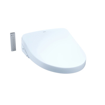 TOTO WASHLET S550e Elongated Bidet Toilet Seat with ewaterplus and Auto Open and Close Contemporary Lid (Cotton White)