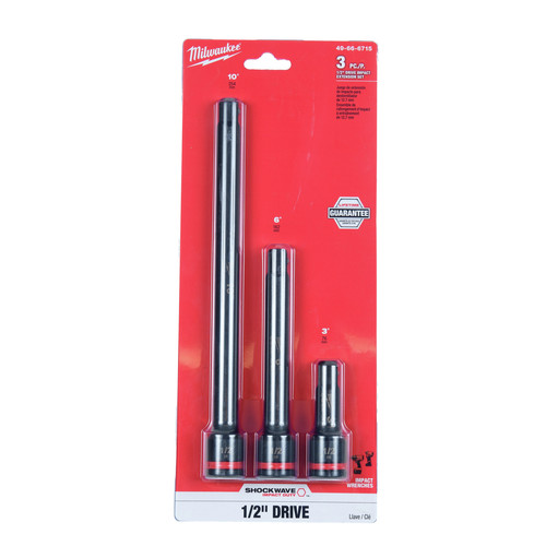 Hand Tool Sets | Milwaukee 49-66-6715 3-Piece SHOCKWAVE 1/2 in. Drive Extension Set image number 0