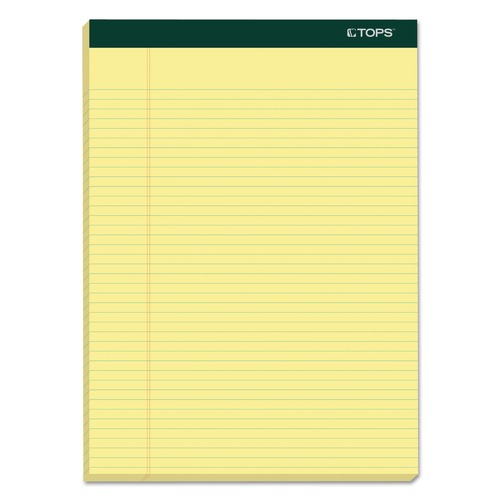 Notebooks & Pads | TOPS 63376 Double Docket 100 Sheet 8.5 in. x 11.75 in. Narrow Rule Pads - Canary Yellow (6/Pack) image number 0