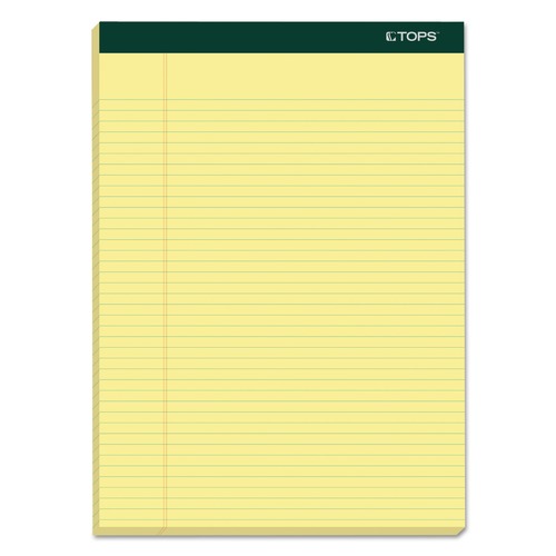  | TOPS 63376 Double Docket 100 Sheet 8.5 in. x 11.75 in. Narrow Rule Pads - Canary Yellow (6/Pack) image number 0