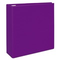  | Avery 79813 Heavy-Duty 4 in. Capacity 11 in. x 8.5 in. 3-Ring View Binder with DuraHinge and Locking One Touch EZD Rings - Purple image number 1