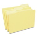 File Folders | Universal UNV10524 1/3 Cut Tabs Legal Size Assorted Deluxe Colored Top Tab File Folders - Yellow/Light Yellow (100/Box) image number 1