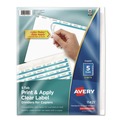 Office Jansan | Avery 11421 Index Maker 11 in. x 8.5 in. 5-Tab Copiers Print and Apply Clear Label Dividers - White (5/Pack) image number 0