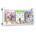 Safco 4133SL Luxe 3 Compartment 31.75 in. x 5 in. x 15.25 in. Magazine Rack - Clear/Silver image number 1