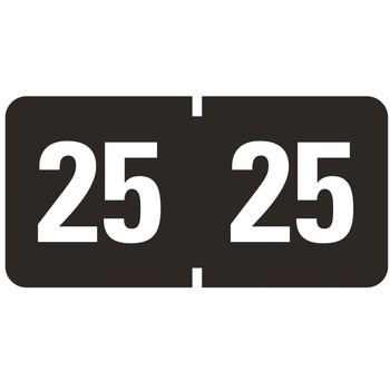 Smead "25-in 0.75 in. x 1.5 in. Yearly End Tab File Folder Labels - Black (1-Roll)