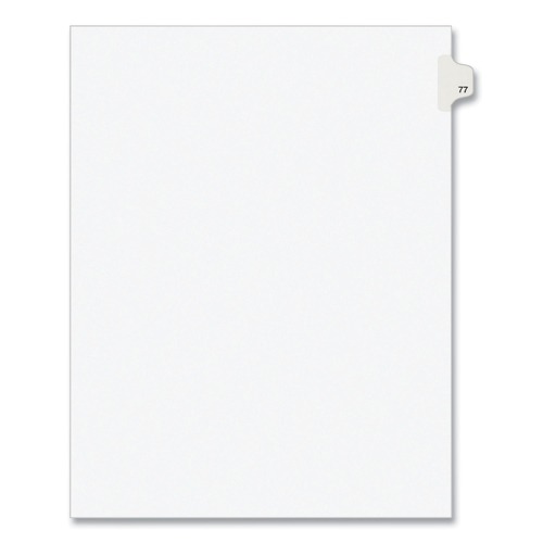  | Avery 01077 10-Tab '77-ft Label 11 in. x 8.5 in. Preprinted Legal Exhibit Side Tab Index Dividers - White (25-Piece/Pack) image number 0