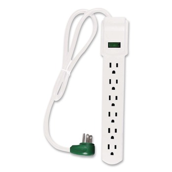 GoGreen Power 2.5 ft. Cord 160 Joules 6-Outlet Surge Protector - White
