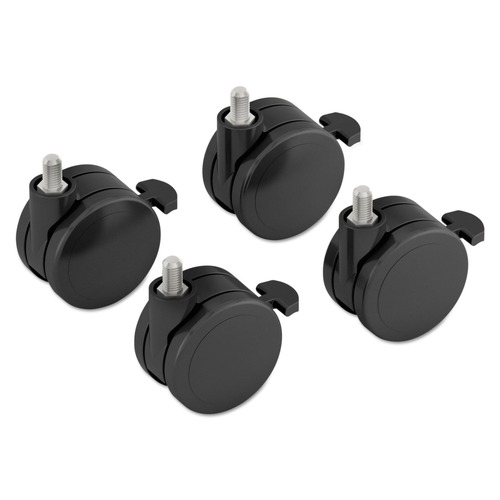 Office Chair Casters | HON HHABCASTER 2 in. Wheel Grip Ring Stem Height-Adjustable Base Caster Add-On Kit - Black (4/Set) image number 0