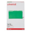  | Universal UNV10522 1/3 Cut Tab Legal Size Deluxe Colored Top Tab File Folders - Green/Light Green (100/Box) image number 1