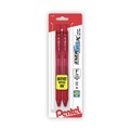 Bulk Savings Pricing 2 | Pentel BLN105-B Fine 0.5 mm EnerGel-X Retractable Gel Pen - Red Ink, Translucent Red/Red Barrel (1-Dozen) image number 0