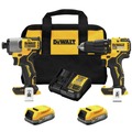 Combo Kits | Dewalt DCK228E2 20V MAX Brushless Lithium-Ion Cordless 1/2 in. Hammer Drill Driver and 1/4 in. Impact Driver Combo Kit with 2 POWERSTACK Batteries (1.7 Ah) image number 0