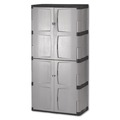 Bulk Savings Pricing 2 | Rubbermaid FG708300MICHR 36 in. x 18 in. x 72 in. Base/Top Double-Door Storage Cabinet - Gray/Black image number 0