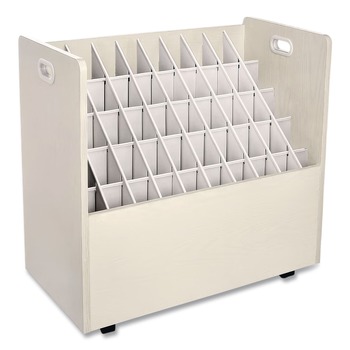 Safco 30.25 in. x 15.75 in. x 29.25 in. 50 Compartments Laminate Mobile Roll Files - Putty