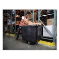 Trash & Waste Bins | Rubbermaid Commercial FG460800BLA 300 lbs. Capacity 59 Gallon Plastic Cube Truck - Black image number 5