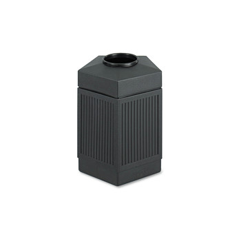 Safco 45 Gallon Polyethylene Canmeleon Indoor/Outdoor Pentagon Receptacle - Black