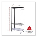 Office Jansan | Alera ALEGR363618BL 36 in. W x 18 in. D x 75 in. H 30 Garments Wire Shelving Garment Rack - Black image number 2