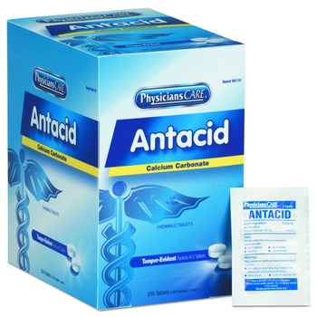 First Aid Only Over the Counter Antacid Medications for First Aid Cabinet (250/Box)
