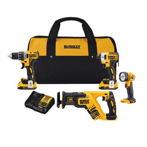 Combo Kits | Factory Reconditioned Dewalt DCK484D2R 20V MAX XR Brushless Lithium-Ion Cordless 4-Tool Compact Combo Kit image number 0