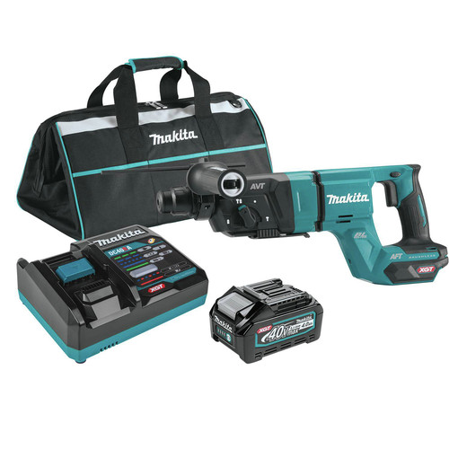 Rotary Hammers | Makita GRH07M1 40V max XGT Brushless Lithium-Ion 1-1/8 in. Cordless AFT/AWS Capable Accepts SDS-PLUS Bits AVT D-Handle Rotary Hammer Kit (4 Ah) image number 0