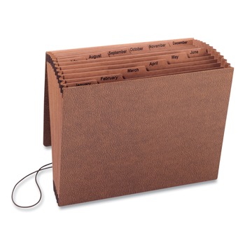 Smead TUFF 1/6-Cut Tab Jan. to Dec. Expanding File - Letter, Redrope