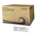 Food Service | Boardwalk BWK6COMBOKITPP 5.86 in. 6-Piece Mediumweight Plastic Cutlery Fork/Knife/Napkin/Pepper/Salt/Spoon Kit - White (250/Carton) image number 0