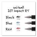 Pens | uni-ball 65871 207 Impact Bold 1 mm Retractable Gel Pen - Blue Ink/Black/Blue Barrel image number 3