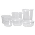 Food Trays, Containers, and Lids | Fabri-Kal 000000000009505261 4.6 in. Diameter Pro Kal Polyethylene Flush Fill Round Plastic Deli Lids - Clear (500/Carton) image number 4