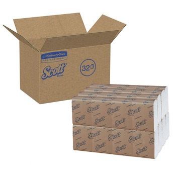 Scott 98720 12 in. x 7 in. 1-Ply Low-Fold Dispenser Napkins - White (8000/Carton)