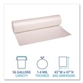 Friends & Family Sale - 15% off select orders | Boardwalk X8647DCKR01 43 in. x 47 in. 56 gal. 1.4 mil Low-Density Can Liners - Clear (100/Carton) image number 4